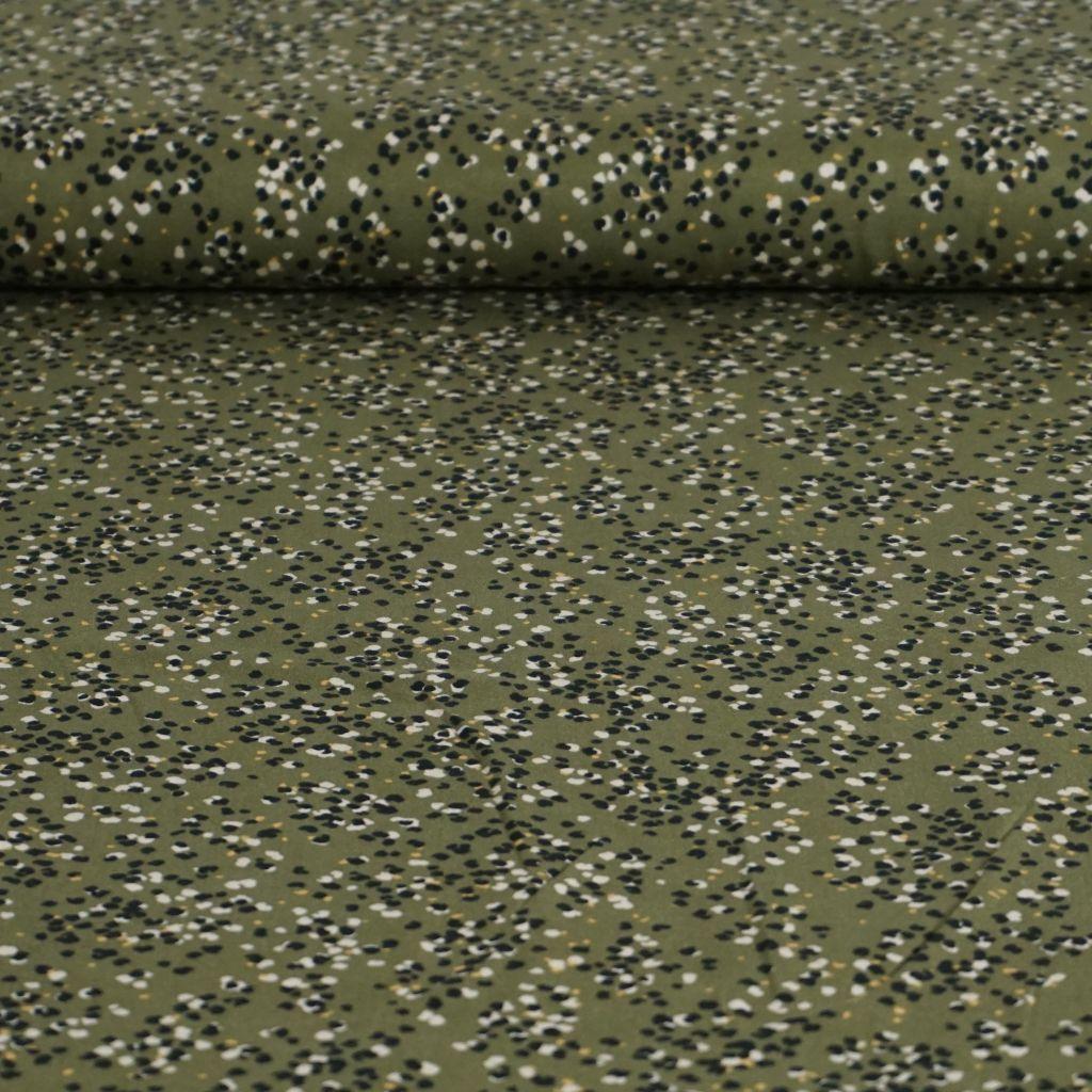 Viskose Stretch Druck Sprenkel auf grün